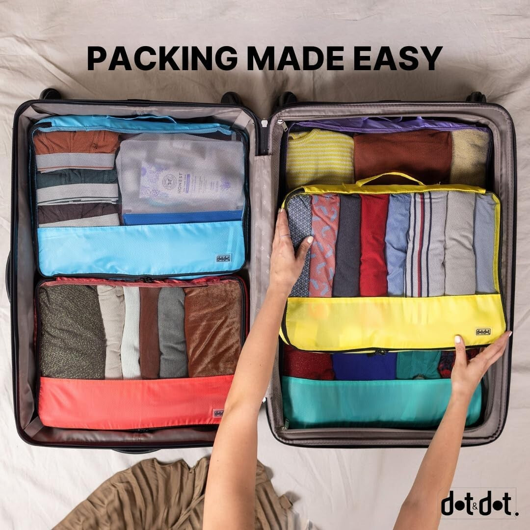 Stylish Blue Packing Cubes - Space-Saving Organizers for Convenient Travel