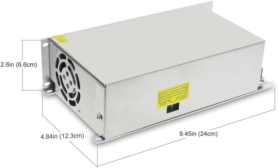 Efficient 24V 25A Adapter with Built-in Cooling Fan - LED & Electronics Power