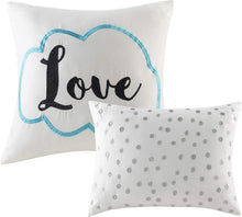 Load image into Gallery viewer, Luxurious Aqua Comforter Set, Geometric Design - Full/Queen Size Bedding