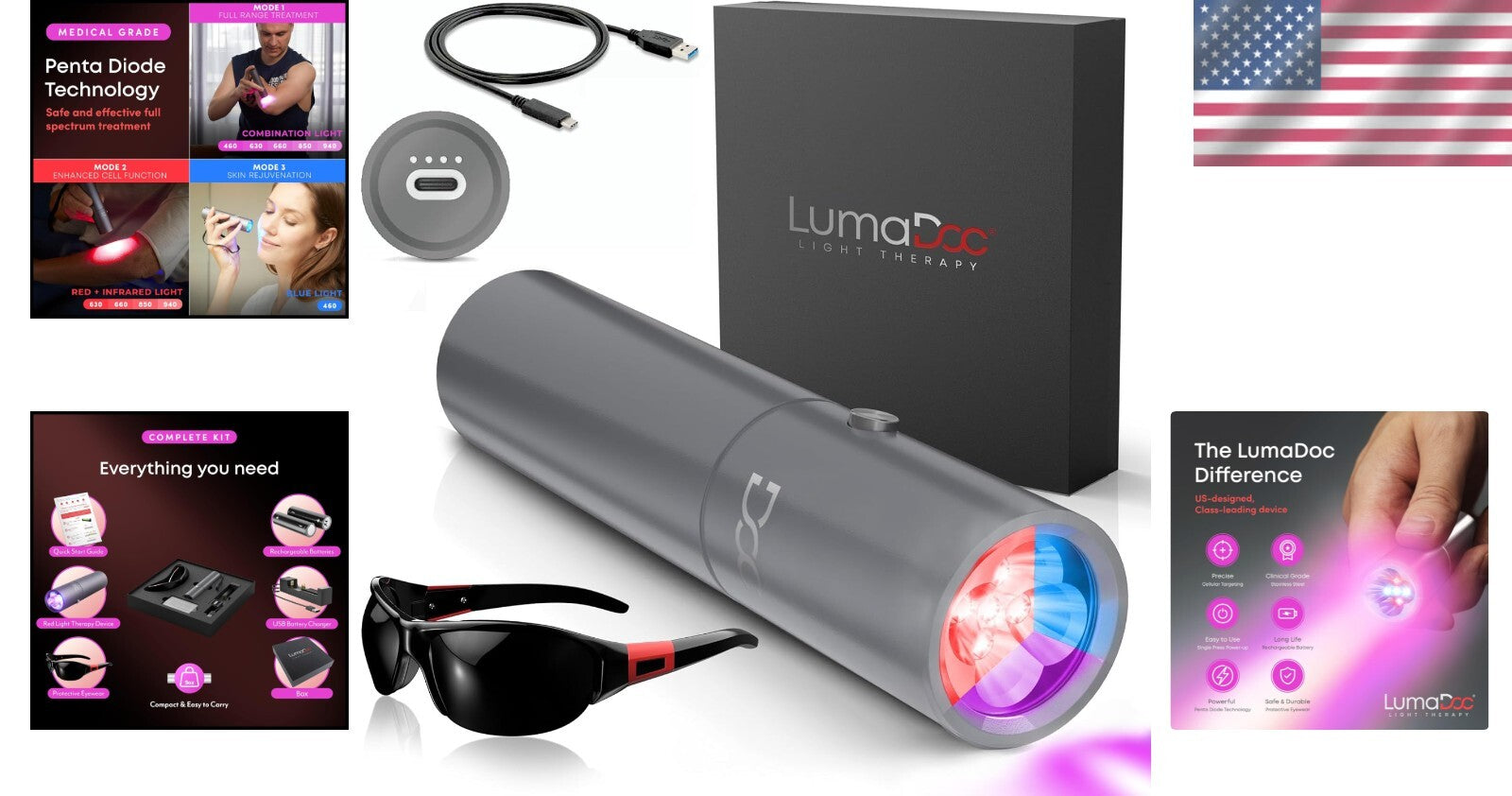 Lightweight Red Light Therapy Device - Effective for Body, Face, and Neck Pain