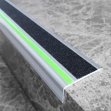 Load image into Gallery viewer, Aluminum Stair Nosing with Anti-Slip &amp; Glow Strip for Enhanced Visibility - 2pc