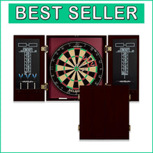 Load image into Gallery viewer, Self-Healing 18-Inch Dartboard and Easy Assembly Cabinet Set for Game Rooms