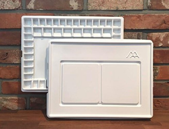 Aqua-Pro 51-Well Artist Palette with Lid & Zipper Bag - Spill-Resistant Design