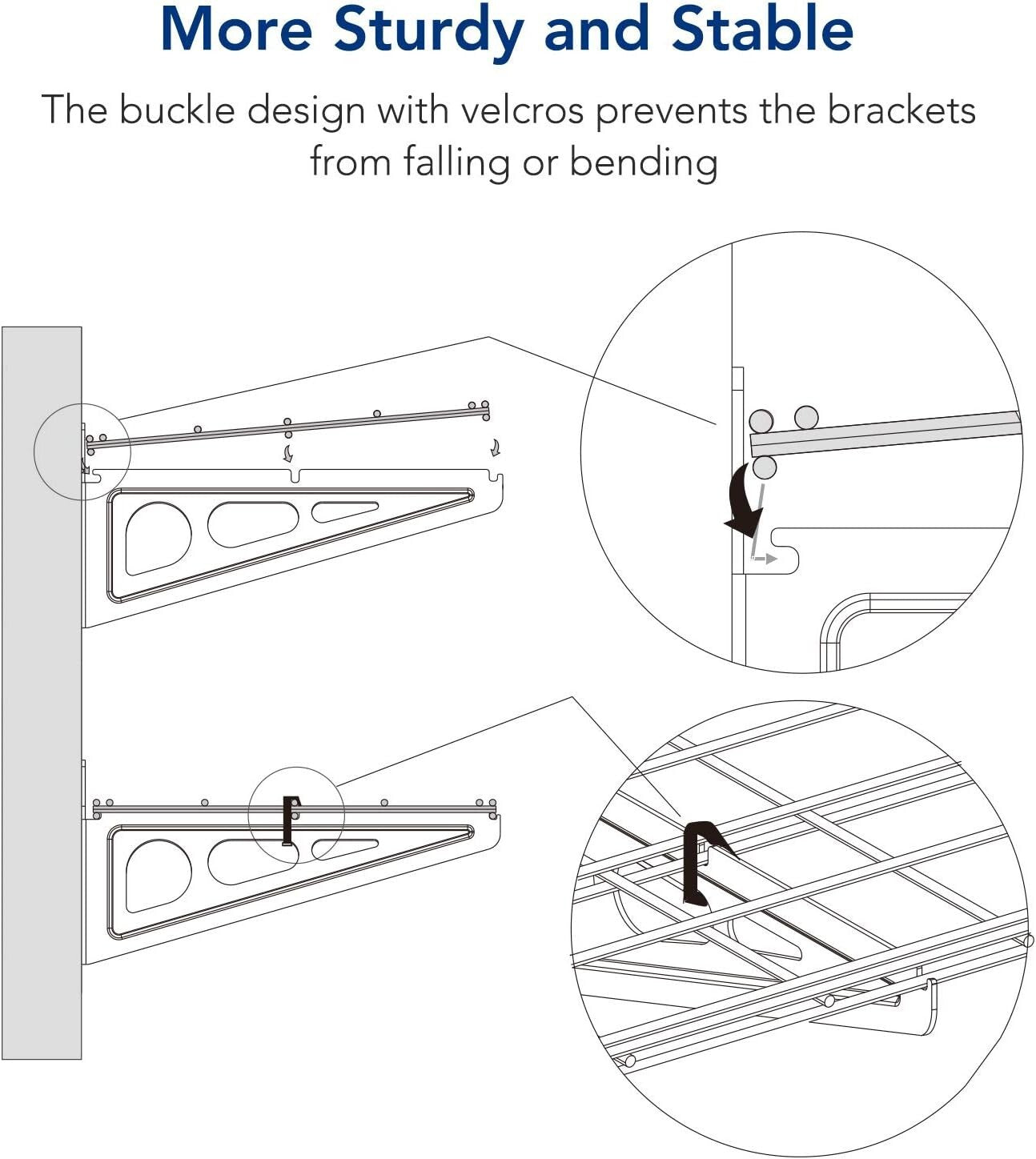 High Load Capacity Wall-Mounted Storage Shelves - Easy Assembly and Installation