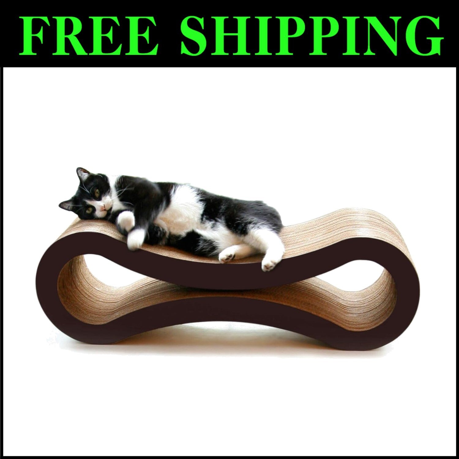 Durable Cat Scratch Lounge for Indoor Cats - Eco-Friendly Recycled Cardboard