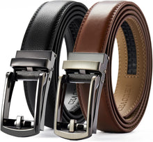 Load image into Gallery viewer, Men's Luxury Leather Ratchet Belt Pack of Two - Adjustable &amp; Scratch Resistant