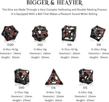 Load image into Gallery viewer, Fantasy-Inspired 7pc Metal Dice Set - Lightweight &amp; Attractive for Gamers
