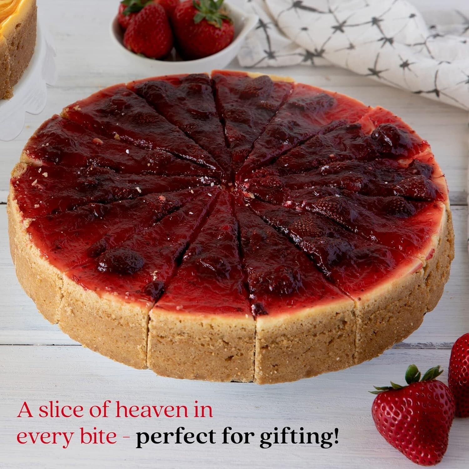Delicious 10" Strawberry Cheesecake with Fresh Ingredients - Kosher Certified