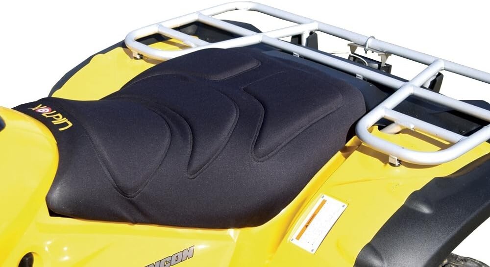 Ergonomic Black ATV Seat Cover with Gel-Tech Foam & Quick-Release Buckles