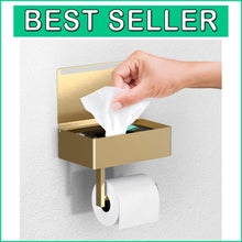 Load image into Gallery viewer, Modern Wall-Mounted Toilet Paper Holder with Phone Shelf &amp; Storage for Wipes