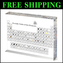 Load image into Gallery viewer, Large Acrylic Periodic Table with Real Elements - Unique Gift for Science Lovers