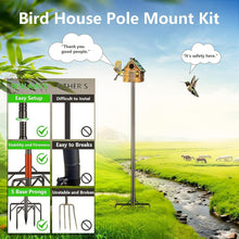 Load image into Gallery viewer, Robust Bird House Pole Kit with 5-Prong Base - Perfect for Bird Watching