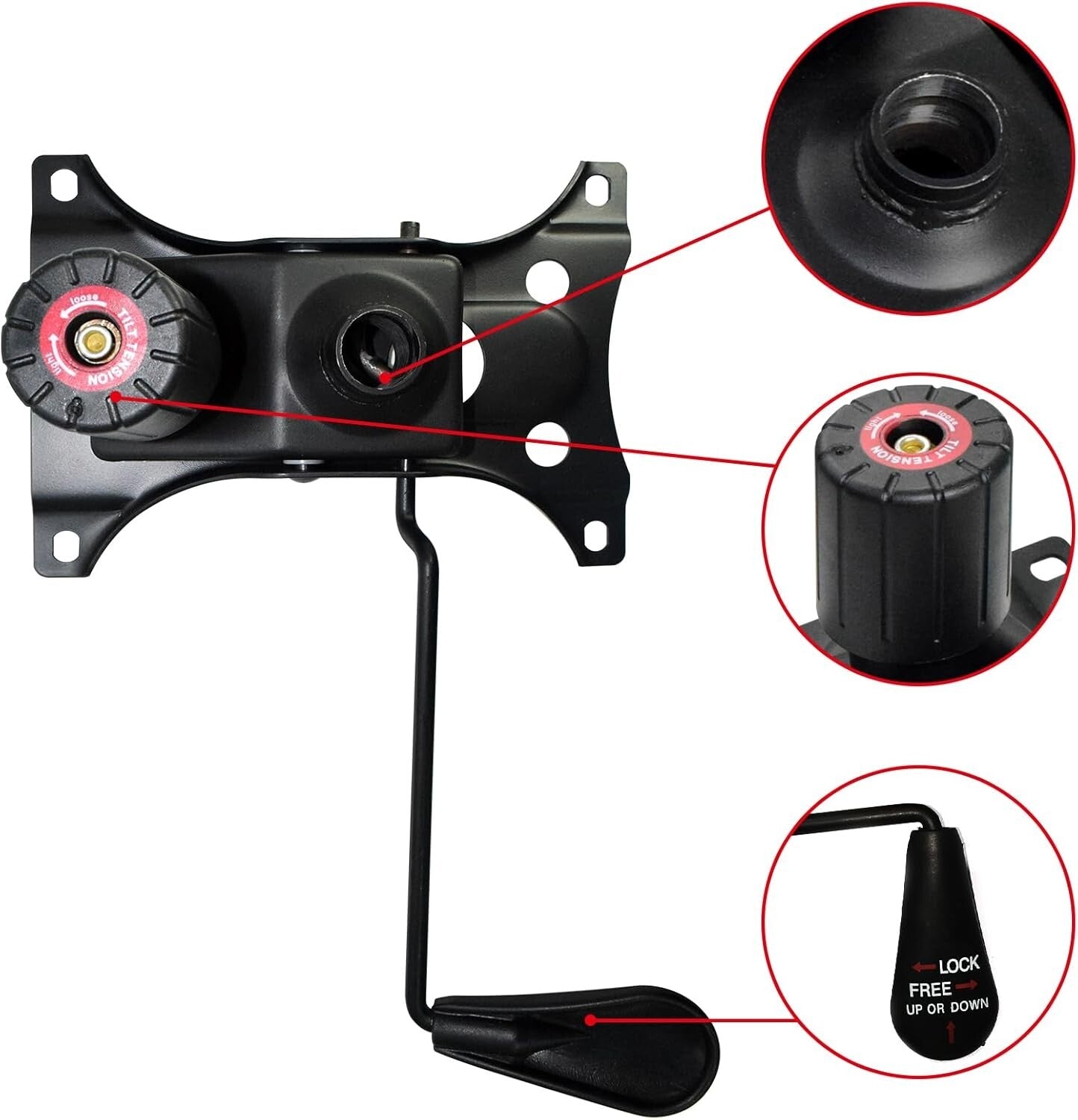 Replacement Tilt Mechanism for Office Chairs - Heavy Duty, Adjustable & Compact