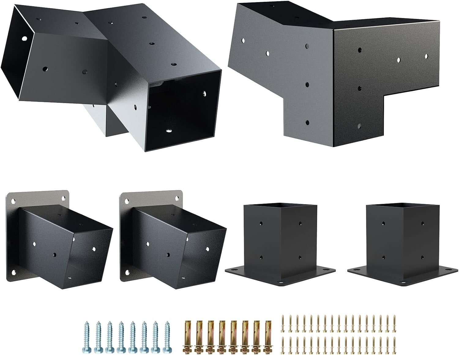 2 Pack Woodworks 15° 3-Way Corner Pergola Brackets - Quick Installation Kit