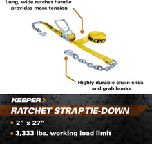Load image into Gallery viewer, 2" x 27' High-Performance Ratchet Cargo Strap with Grab Hook - 3,333 lbs WLL