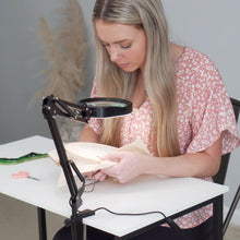 Load image into Gallery viewer, Versatile 2-in-1 10X Magnifying Lamp - Ideal for Sewing, Crafting, and Reading