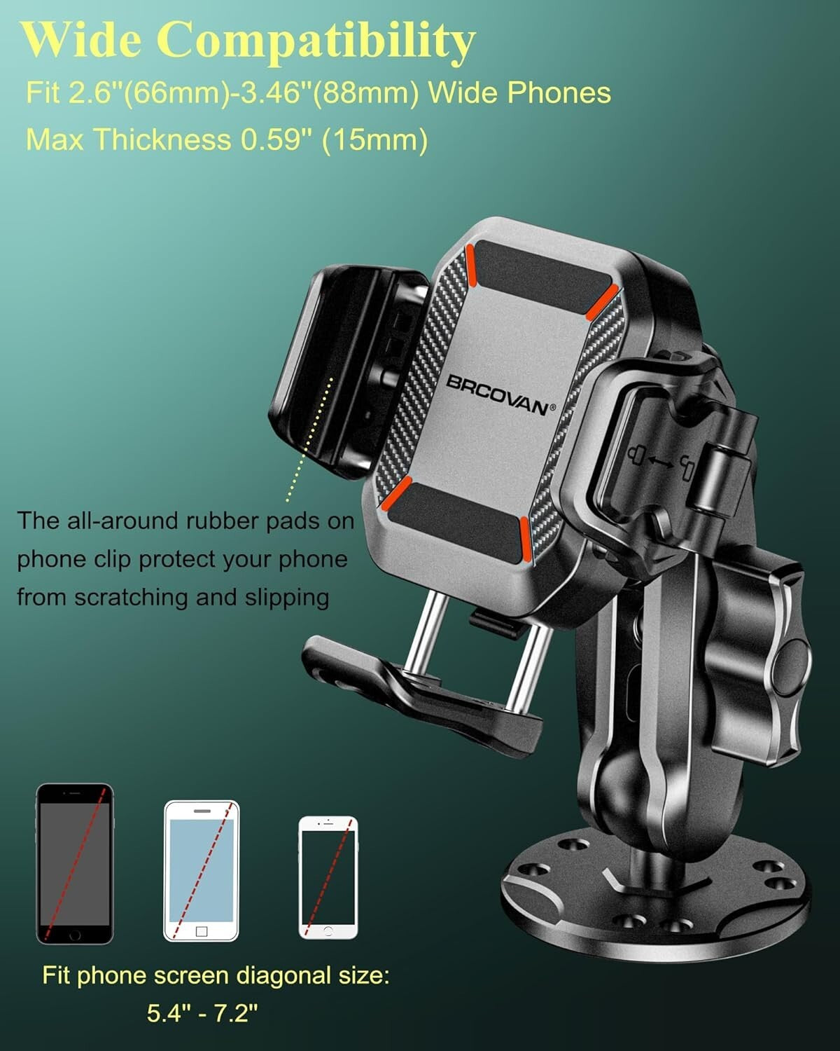 360-Degree Adjustable Phone Holder with Easy Install Base for Safe Navigation