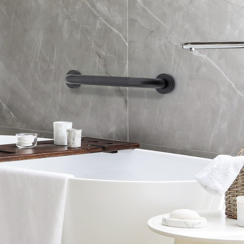 Wall-Mounted Bathroom Grab Bars - Durable 32-Inch Anti-Slip Safety Solution