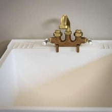 Load image into Gallery viewer, Antique Brass Wall-Mounted Laundry Faucet with Long Reach and ADA Compliance