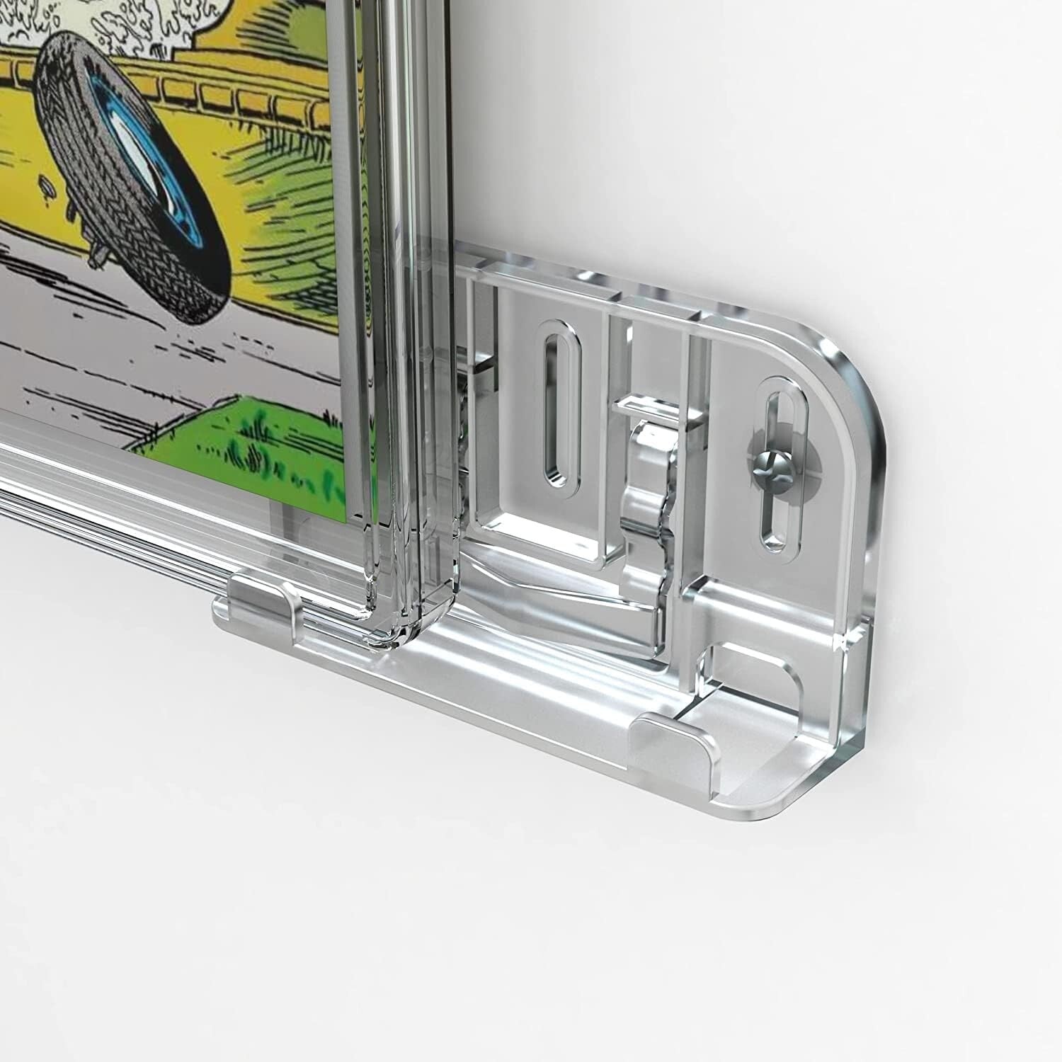 10-Pack Heavy-Duty Comic Book Display Shelf Slab Wall Mount Kit - Clear Finish