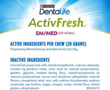 Load image into Gallery viewer, ActivFresh Dental Chews for Small &amp; Medium Dogs - 90-Piece Breath Fresheners