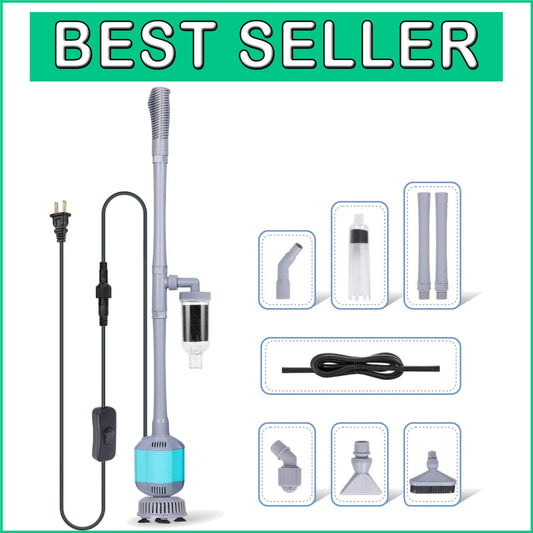 Automatic Fish Tank Cleaner with Adjustable Length - 5 in 1 Vacuum System