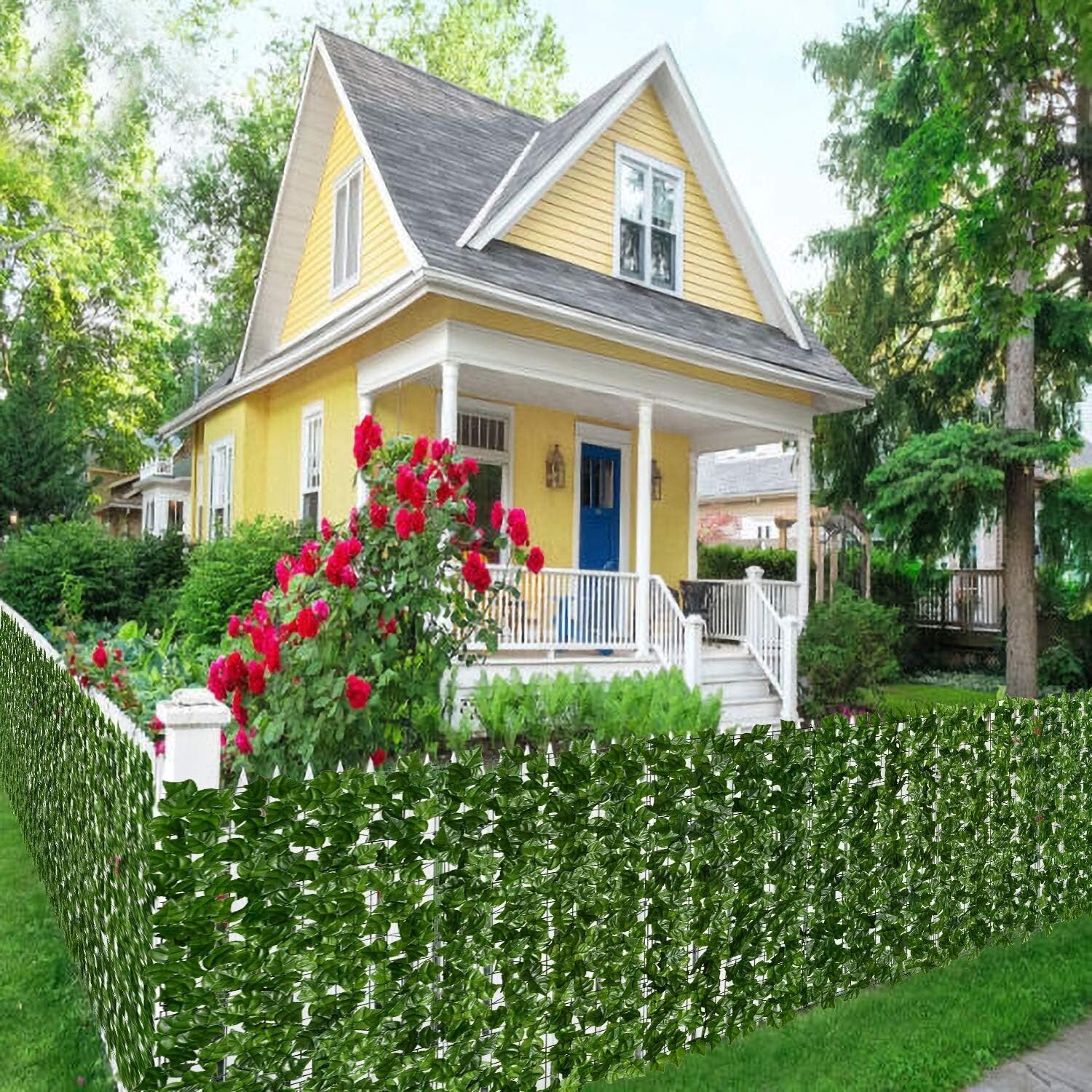 Stunning 157.5x59in Artificial Ivy Hedge Privacy Fence - Indoor/Outdoor Decor