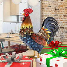 Load image into Gallery viewer, Unique Handmade Rooster Decor - Water Resistant Metal Yard Art for All Seasons