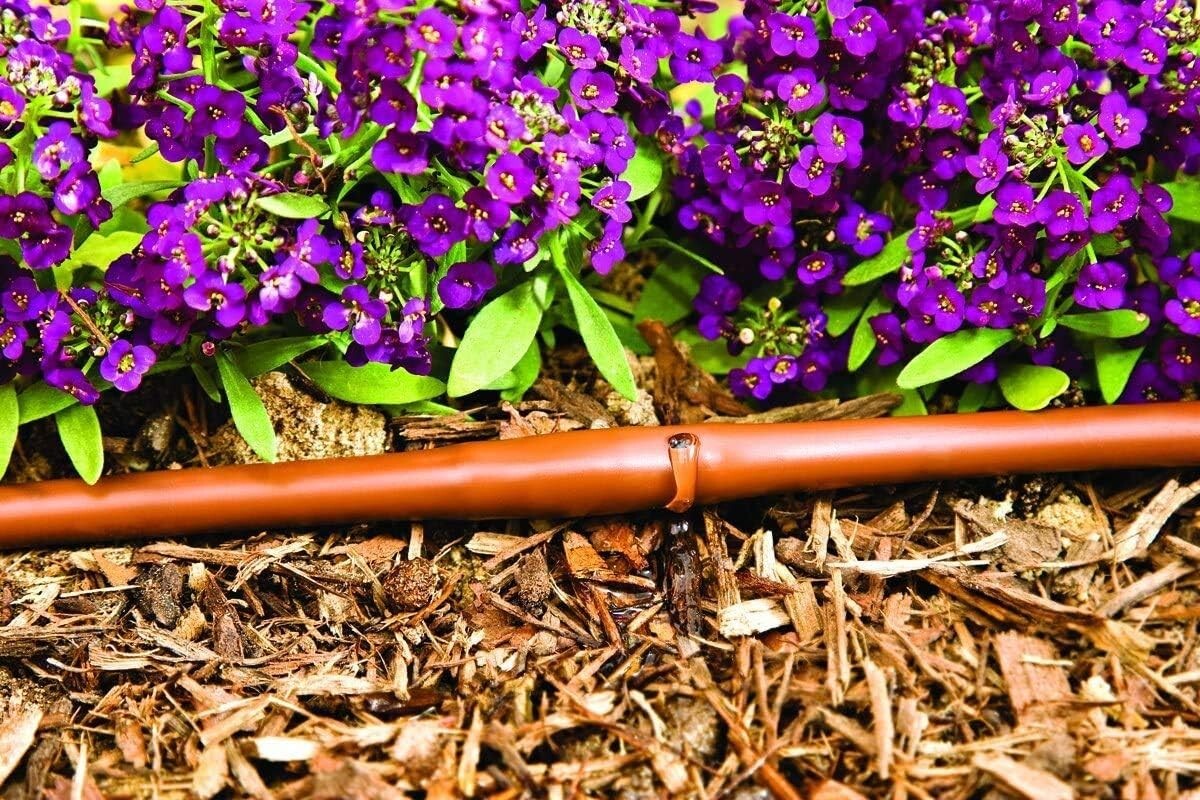 Durable 1/4-Inch Drip Irrigation Line - 500 Feet with Flow Regulated Emitters
