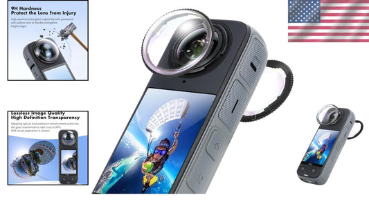 Insta360 X4 Premium Lens Guards - 9H Tempered Glass Scratch-Resistant Protectors