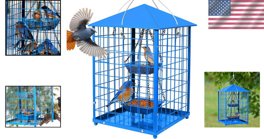 Weather-Proof Caged Bird Feeder for Bluebirds - DIY Compatible & 2lbs Capacity