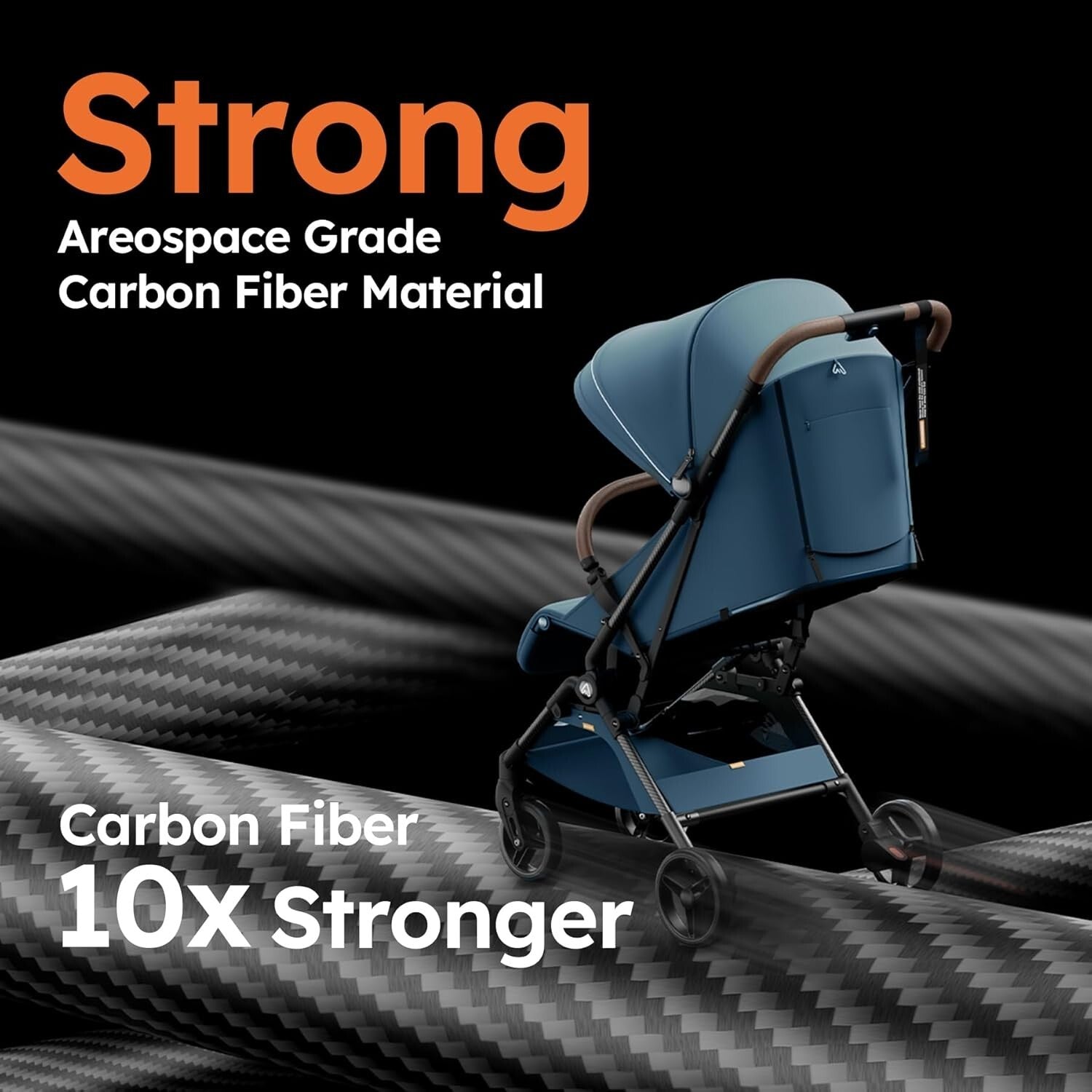 Compact One-Handed Folding Baby Stroller with Organizer – Airplane-Friendly