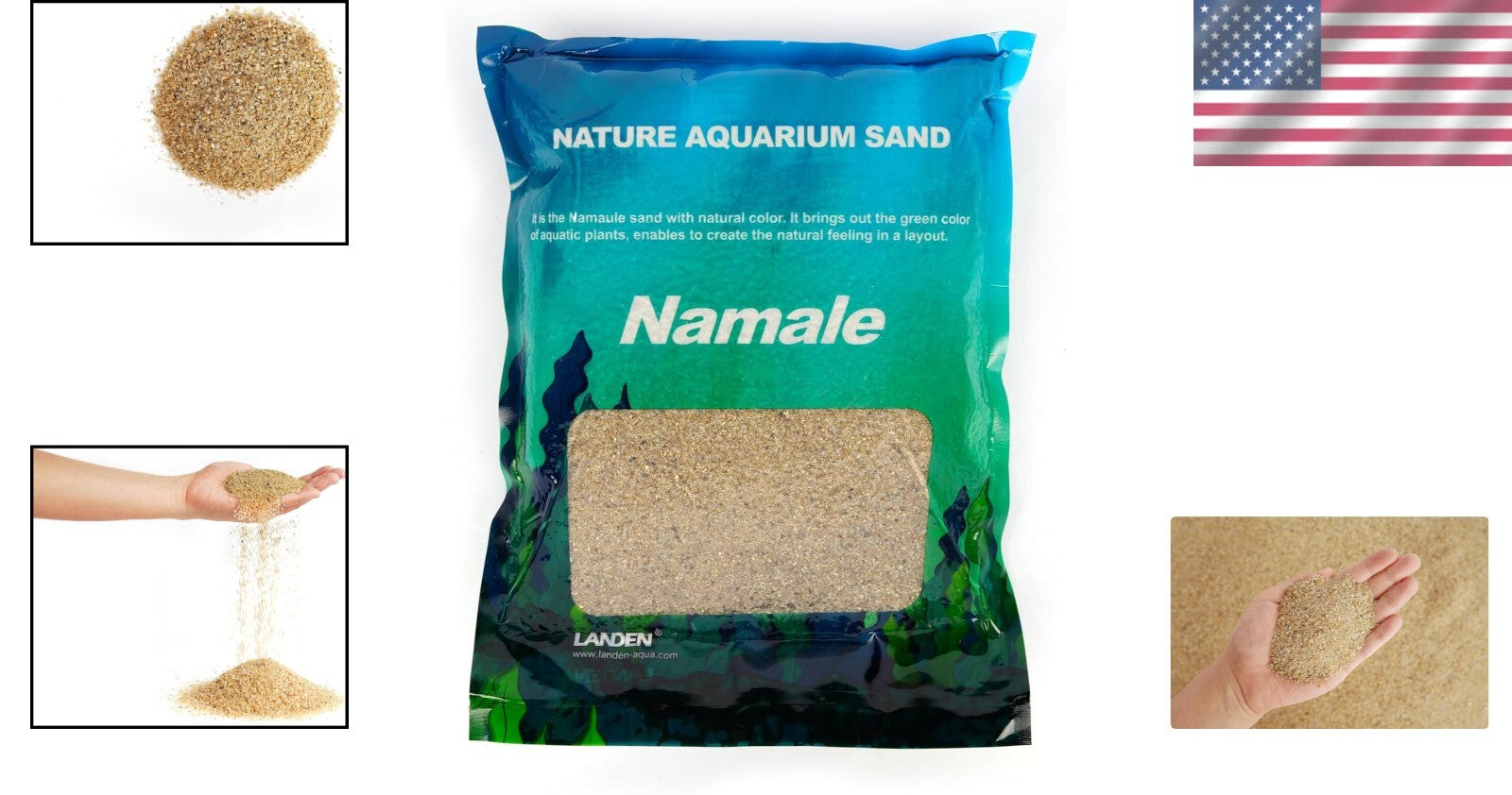 Namale Aquarium Sand (11 lbs) - Fine Grain Natural Color, Ideal for Aquascaping