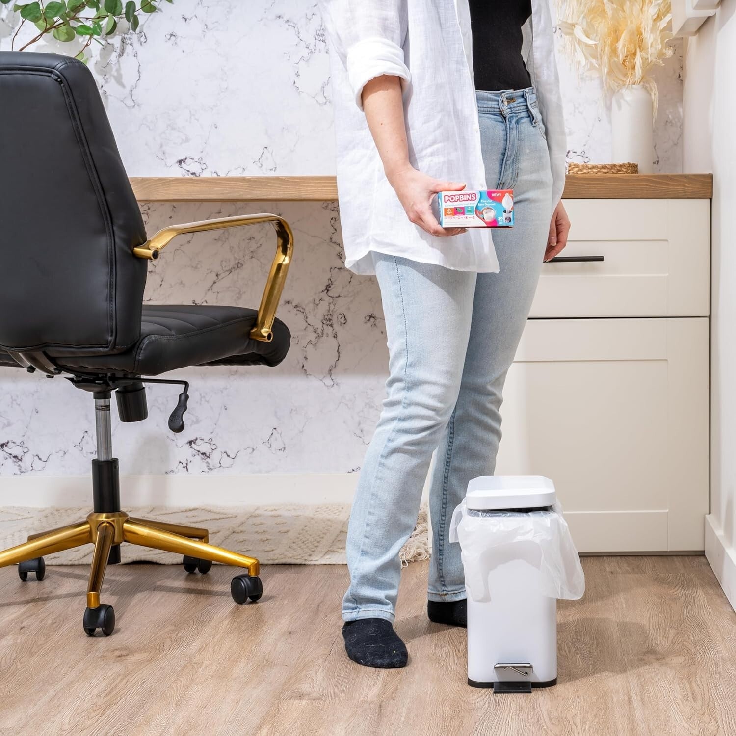 Multi-Purpose 1.2 Gallon Clear Trash Can Liners - Ideal for Bathroom & Office