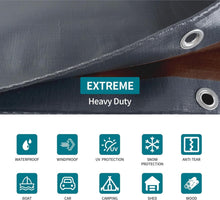 Load image into Gallery viewer, All-Weather 10x10 Feet Heavy Duty Tarp - Waterproof, UV and Tear Resistant