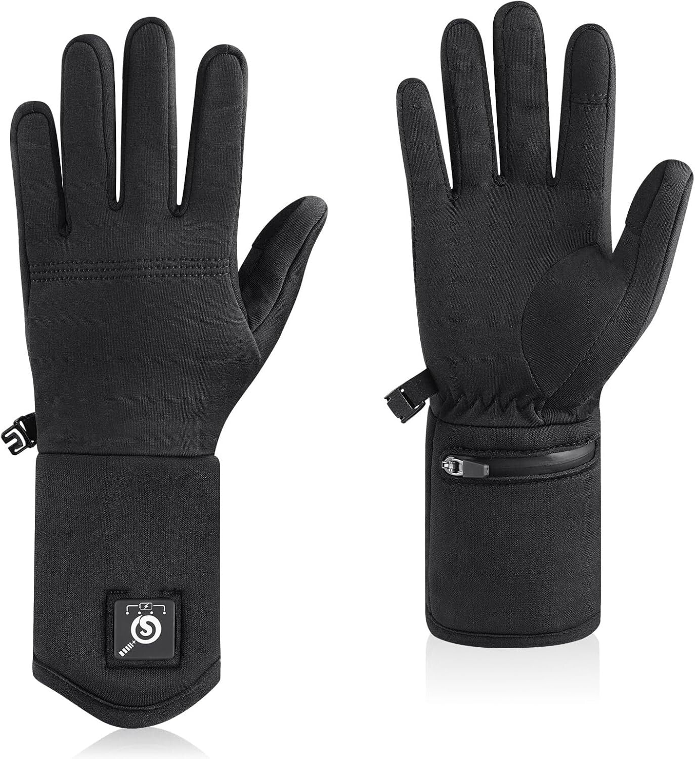 Thin & Flexible Electric Heated Gloves with Touch Sensors for Outdoor Activities