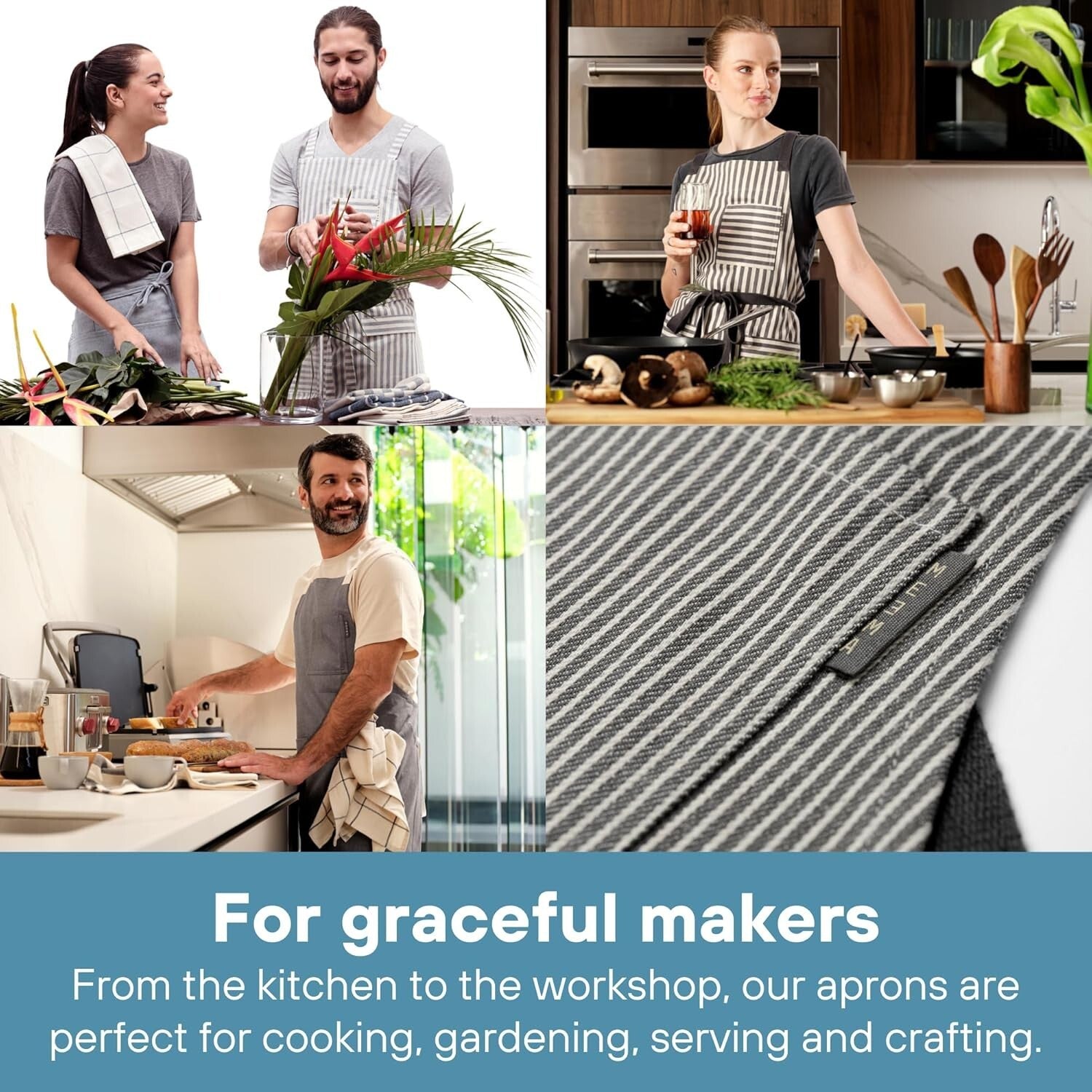 Versatile Cooking Apron with Pockets - Sustainable Design for Chefs & Creatives