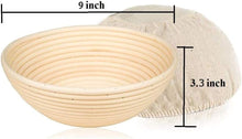 Load image into Gallery viewer, Premium Rattan Banneton Proofing Basket Set with Whisk, Scrapers &amp; Scoring Tool