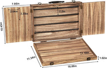 Load image into Gallery viewer, Portable Wood Jewelry Case - Elegant Display for Bracelets, Earrings, Necklaces