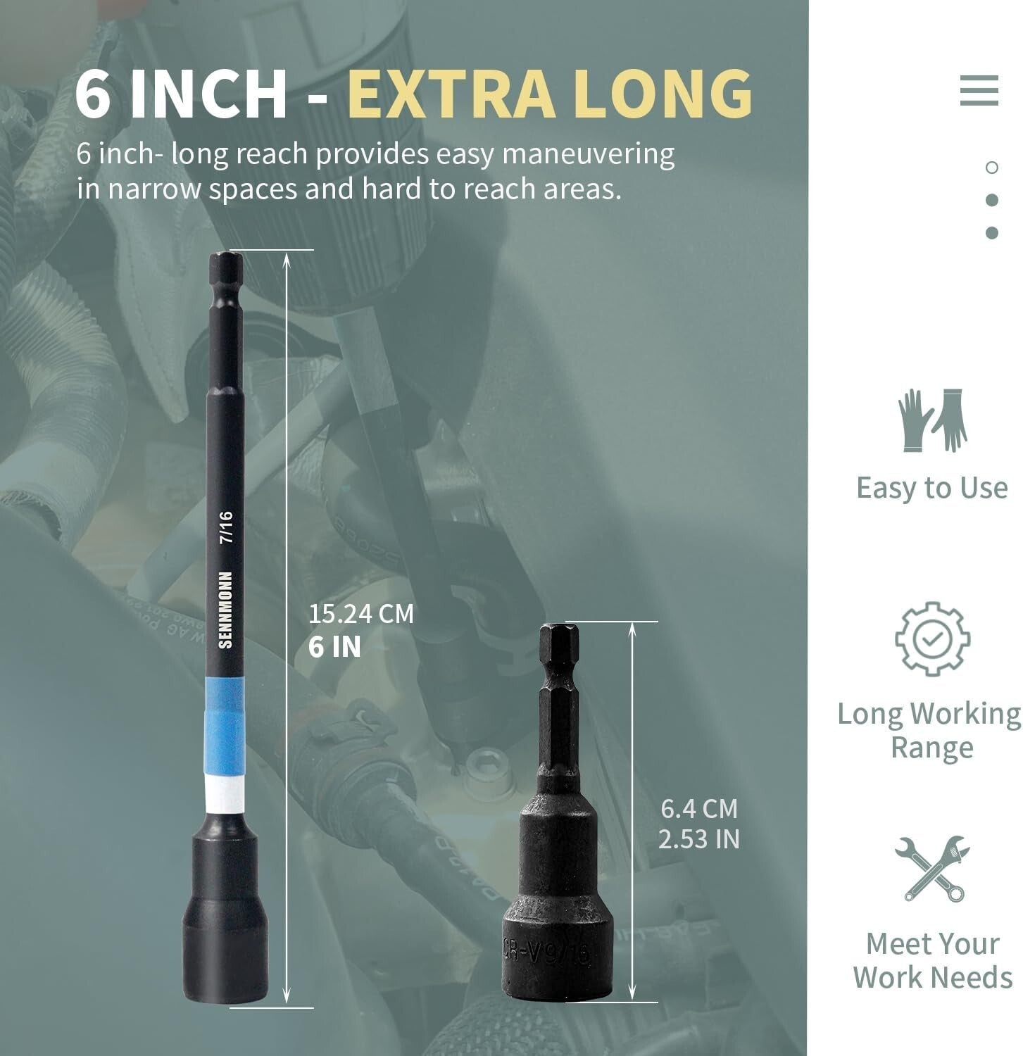 Durable 6-Inch Rainbow Magnetic Nut Driver Set – Ideal for Home & Auto Repairs