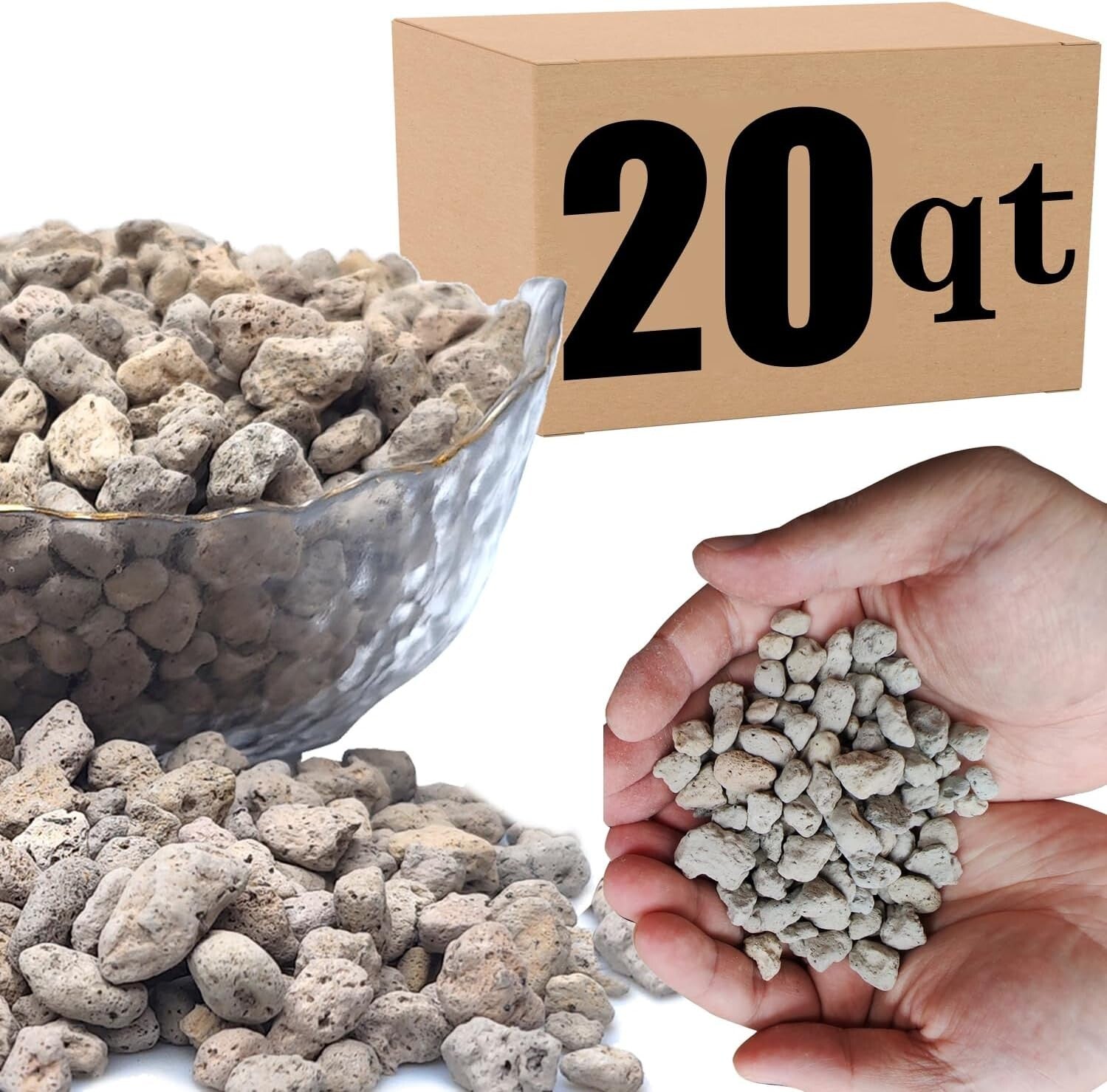 20QT Premium Horticultural Pumice for Succulents & Cactus - Natural Drainage
