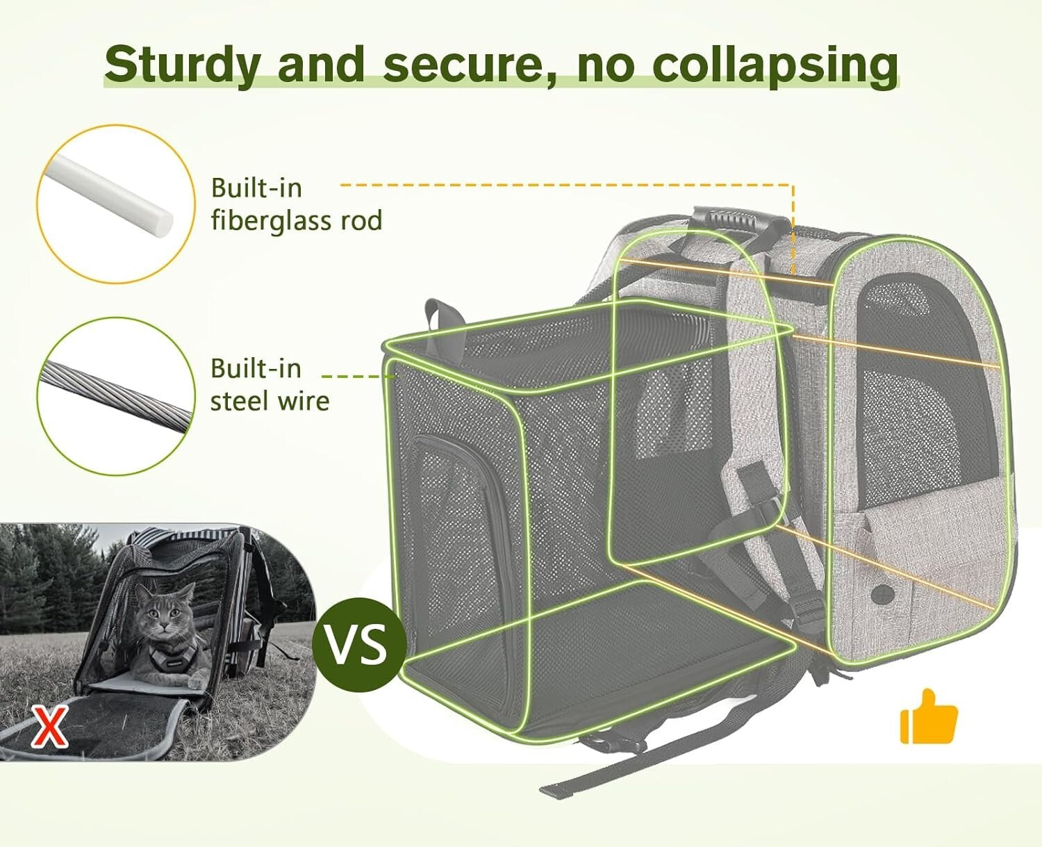 Stylish Expandable Pet Backpack with 4 Entrances for Easy Access & Ventilation