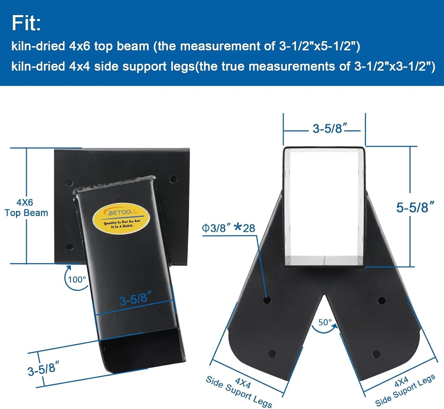 Durable Heavy Gauge Steel Swing Brackets - Complete Set for A-Frame Construction