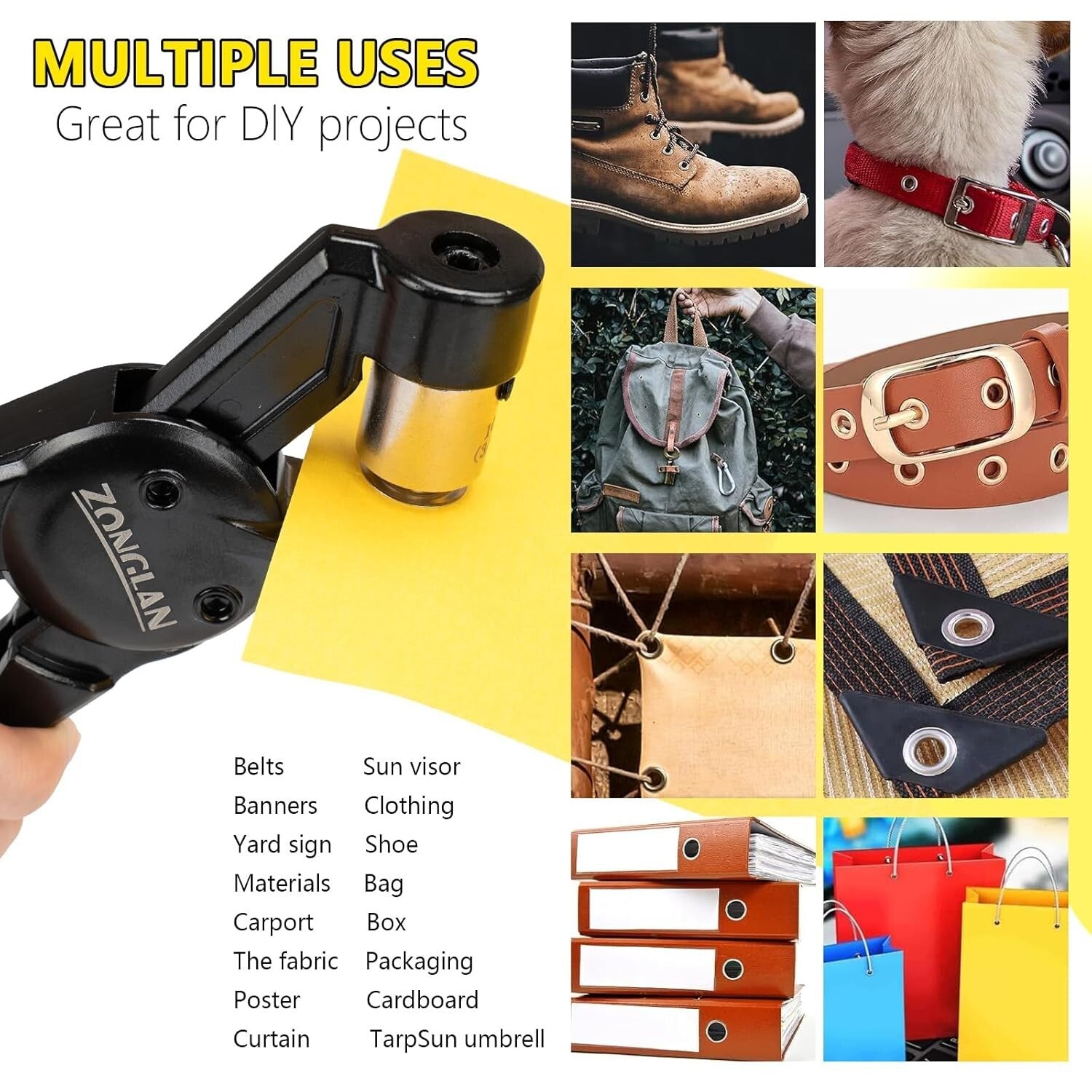 Professional Grommet Tool Kit - 900 Sets of Rust-Free Eyelets for DIY Projects