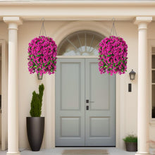 Load image into Gallery viewer, Colorful Faux Silk Hanging Flower Basket - Perfect for Year-Round Outdoor Charm