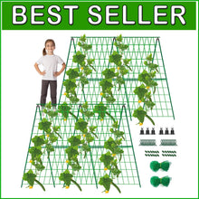 Load image into Gallery viewer, Sturdy 2 Pack A-Frame Trellis for Cucumbers &amp; Climbing Vegetables - 48" x 48"
