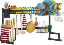 Load image into Gallery viewer, Premium Stainless Steel Dish Rack with Adjustable 2-Tier Design for Kitchen Use