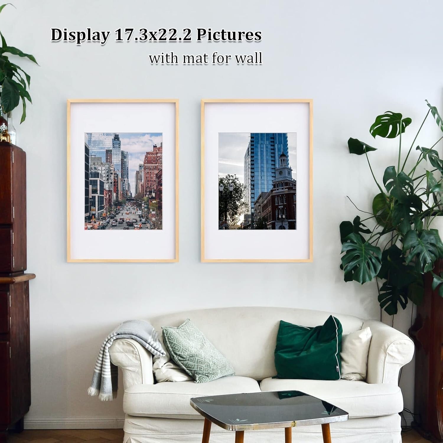 Durable Natural Wood Poster Frame Set, Shatterproof 24x36 for Cherished Moments