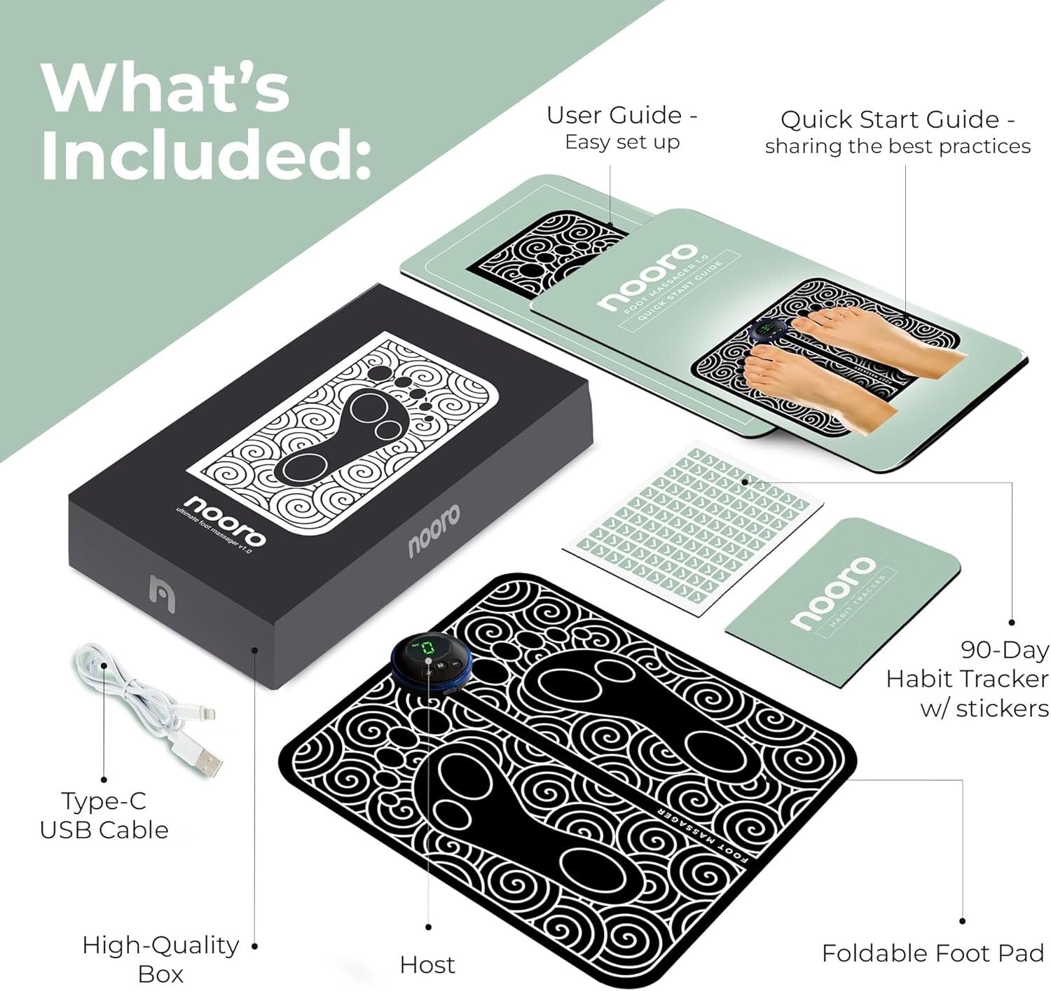 Soothing Portable Foot Massager: 15-Minute Session with 6 Massage Techniques