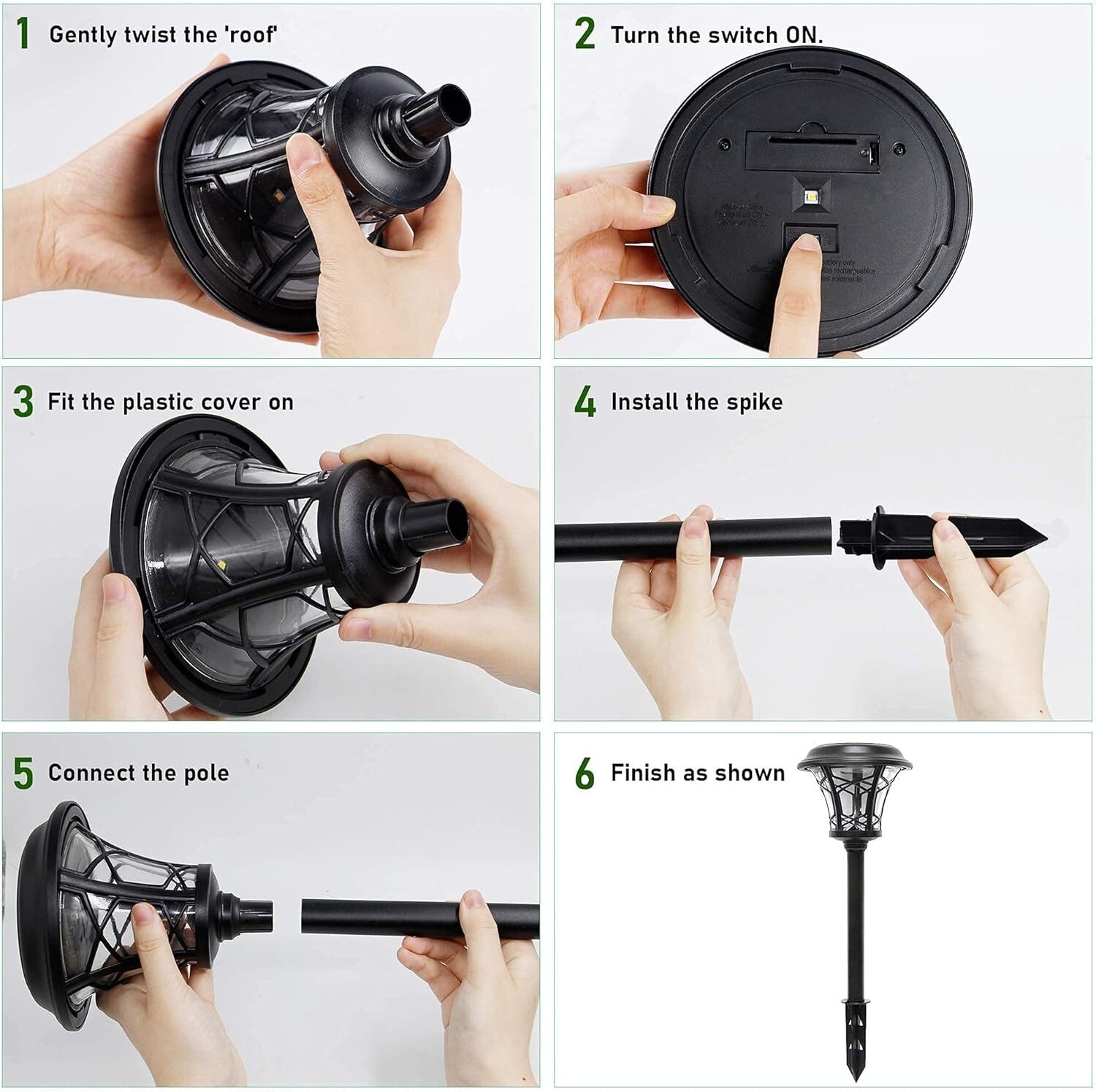 Charming 6 Pack Solar Landscape Lights - 25 Lumen Waterproof Garden Illumination